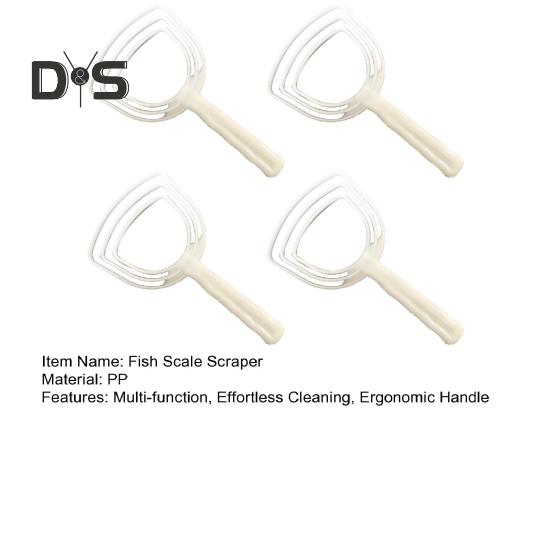 4Pcs Bone Dust Remover Fish Scale Scraper Meat Scraper Manual Fish Scales Remover Ergonomic Handle Easy Clean Fish Descaler for Kitchen