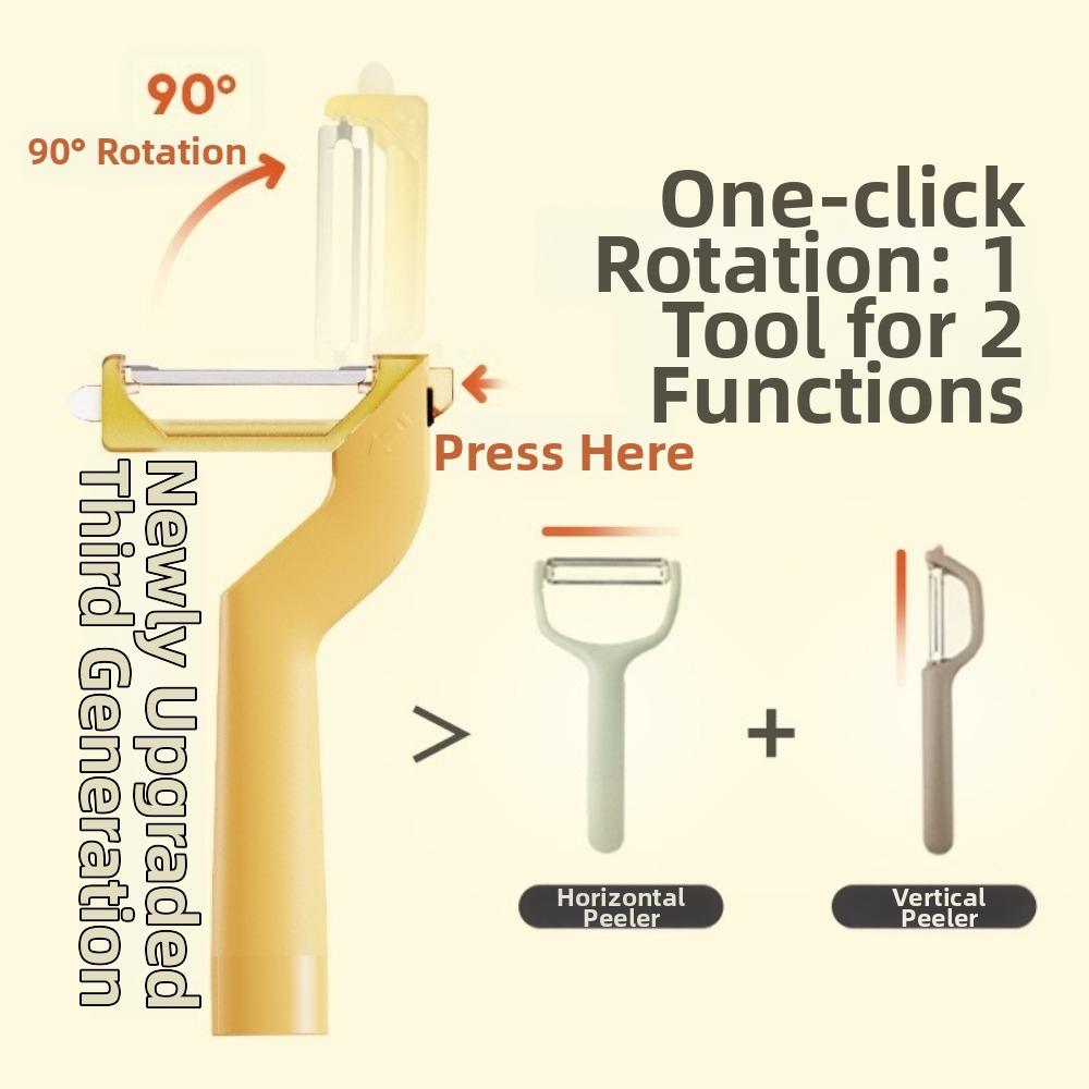 Ergonomic Handle 2-in-1 Fruit Peeler Rotatable Carrot Grater Multifunctional Peeler Cucumber