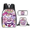 Mode Nouveauté Luxe tour à pizza Impression 3D 3 pièces/Ensemble élève Sacs d'école Sac à dos pour ordinateur portable Sac à dos Sac à bandoulière incliné Trousse à crayons