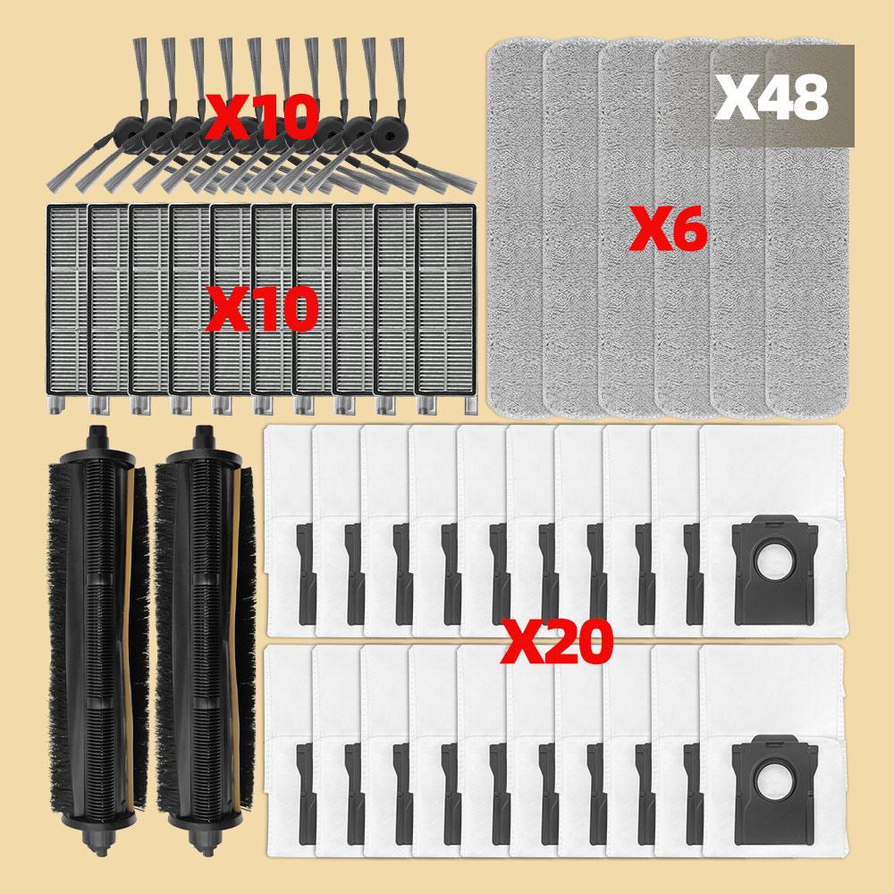 Accessories Compatible For ( MOVA Z50 Ultra ) Robot Vacuum Parts Main Roller Side Brush HEPA Filter Dust Bag Tricut Mop Cloth