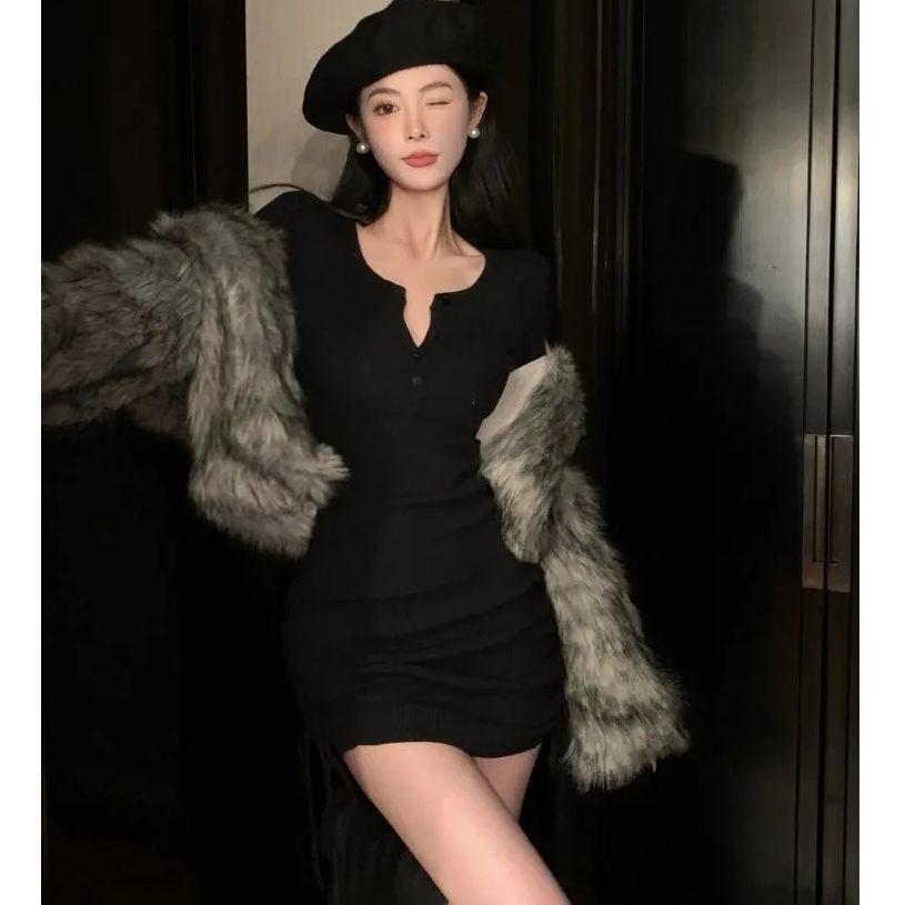 Bottom Dress Women's Clothing Autumn New Pure Desire Spice Girl Sexy Slim Small Hip Skirt