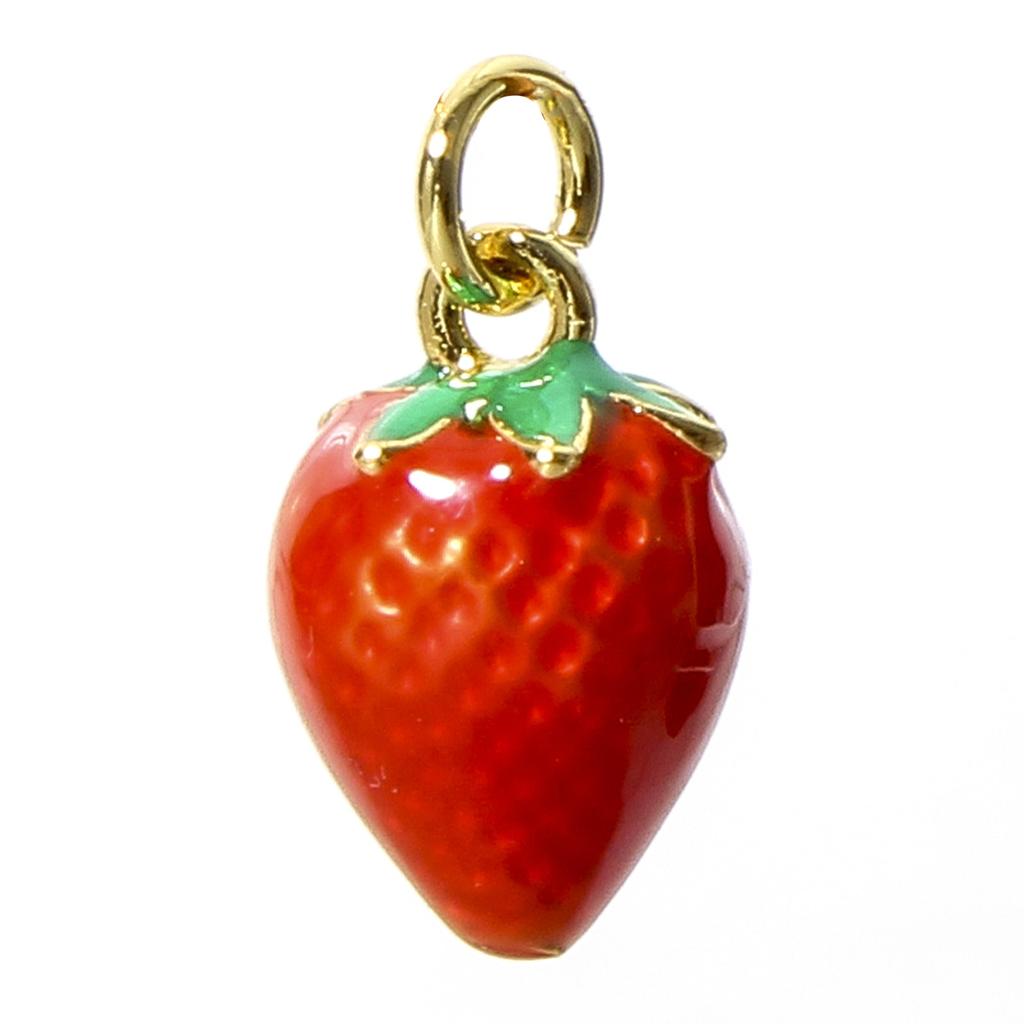 1PC 3D Brass Charms Fruit Banana Watermelon Pendant 18K Gold Plated Strawberry Lemon Enamel Charms For Necklace Jewelry Making