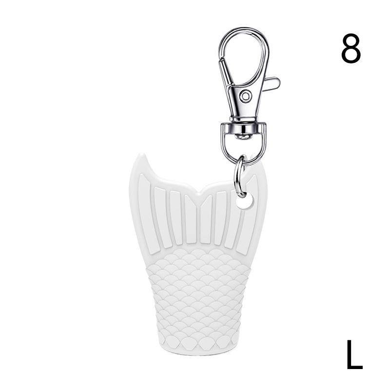 Fishtail Style Silicone Keychain Cap Lip Gloss Accessories Portable Durable Holder Keychain Compatible For Lipstick Storage Cap