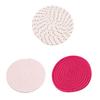 1/3pcs  Cup Mat Cotton Thread Woven Coaster Round Placemats Drink Hot Pads Mats Absorbent Scald-Proof Drink Coaster