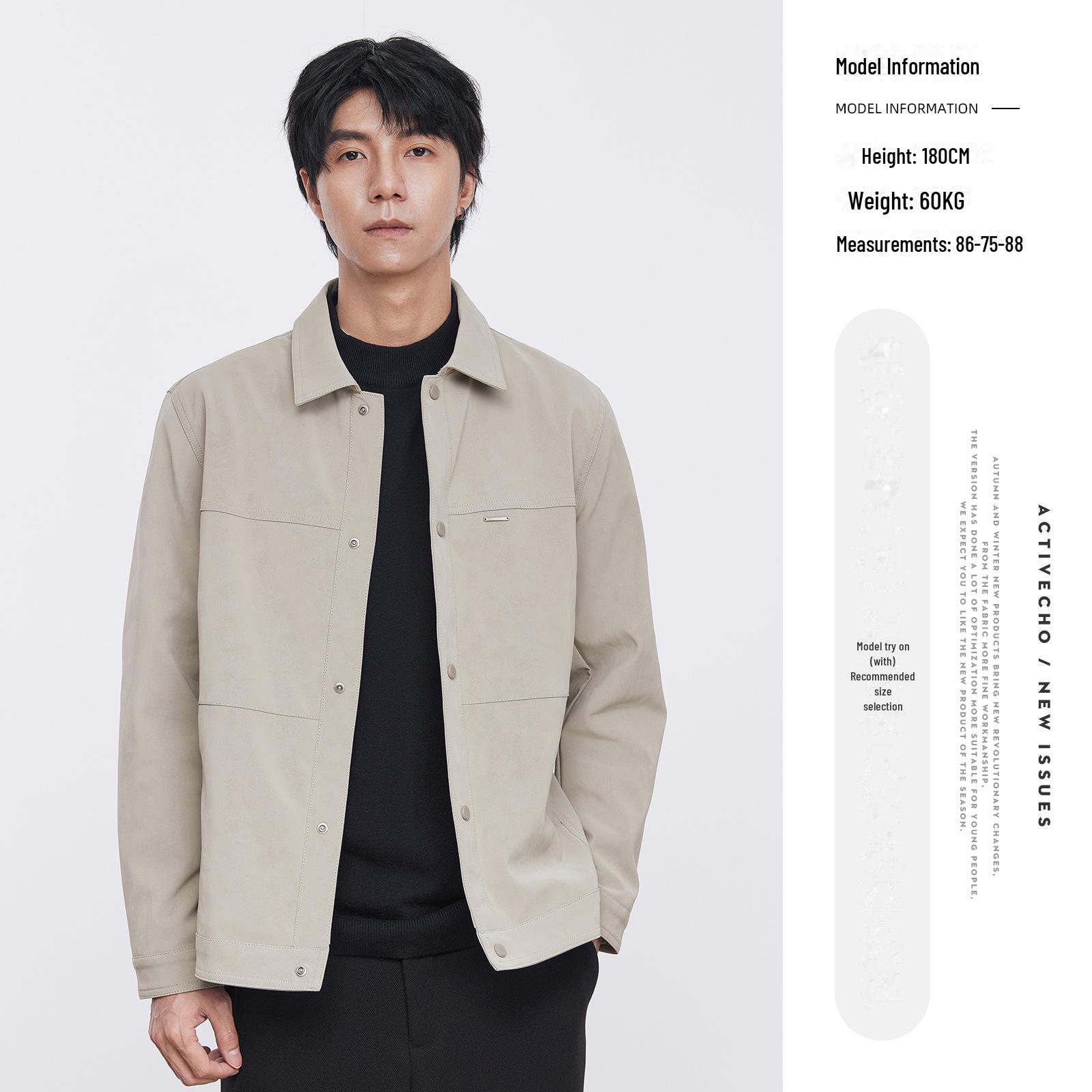 

Мужская куртка с лацканами из искусственной кожи - утолщенное повседневное короткое пальто на осень/зиму с бархатной подкладкой XL