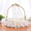 Wedding Flower Basket Handbasket Romantic Fairy Lace Flower Baskets for Banquet Celebrations Engagement Ceremony Wedding Parties