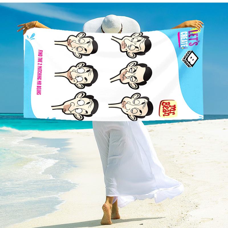 1pz Telo Mare Avventure Video di Mr Bean, Telo Mare Assorbente ad Asciugatura Rapida, Telo Mare per Sport all'Aperto Nuoto, Morbido e Confortevole Y73044