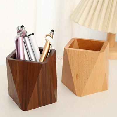 1pcs Oden Pen Holder, Solid Wood Office Desktop, High-end Stationery Storage Ornament, Creative Student Pen Holder Storage