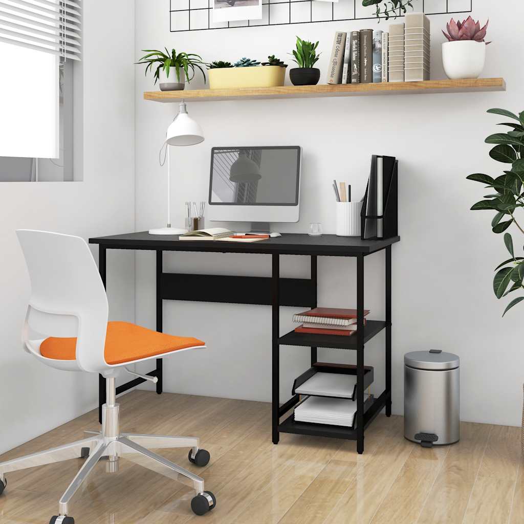 Computer Desk Black 105x50x72 Cm MDF and Metal