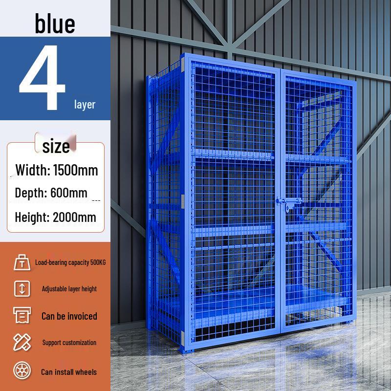 Heavy-duty Mobile Storage Rack with Door & Mesh Lock