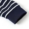 Striped Hooded Sweatshirt for Women Long Sleeve with Pocket and Zipper Drawstring