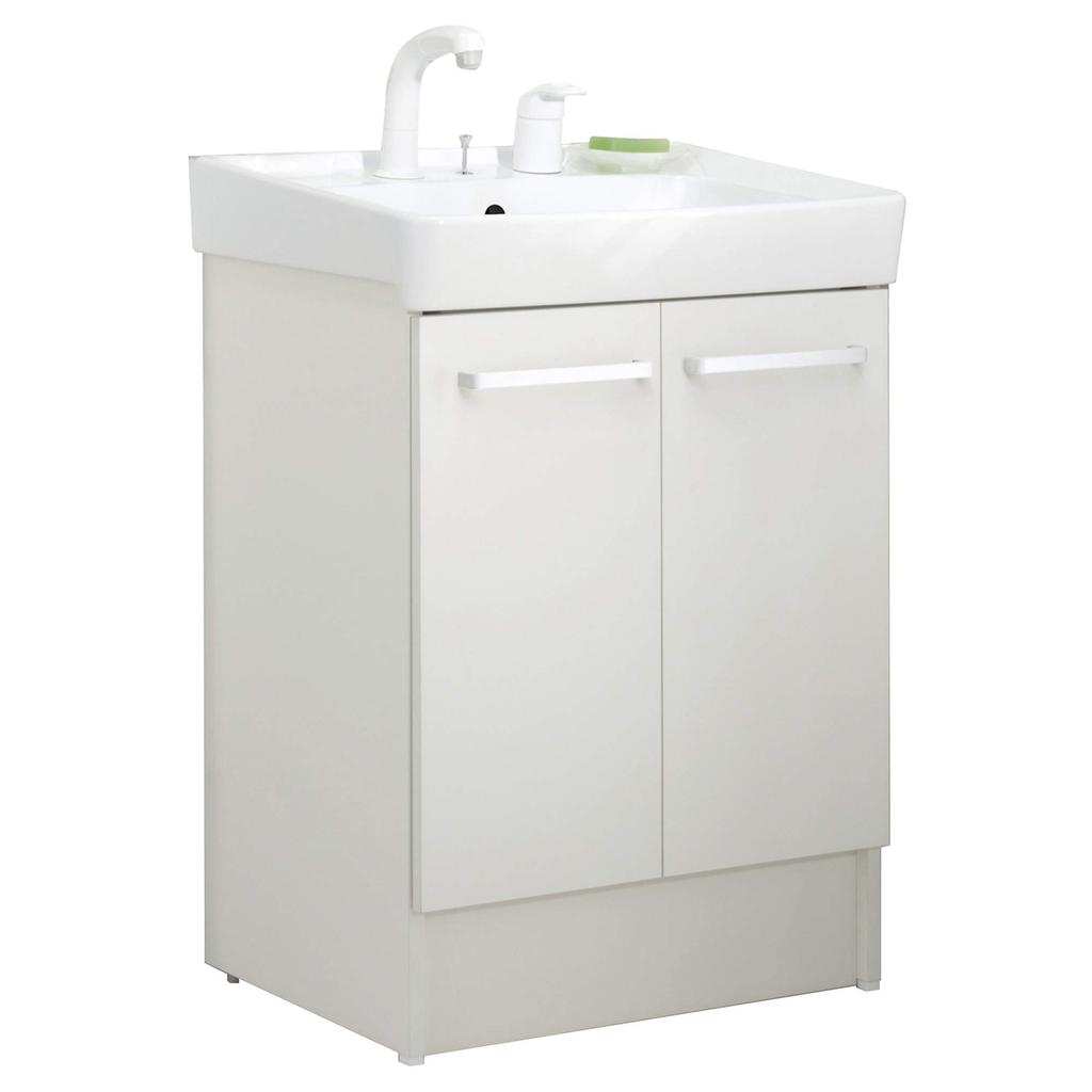 LIXIL INAX Vanity Unit D7 Series Single Lever Hair Wash Shower Faucet Door Type Basin Pure White Width 600mm D7N5-605SY-W/VP1W