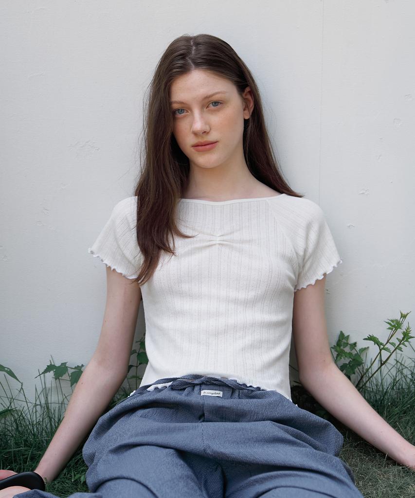 BUT'TON Punching Lace T-Shirts (Ivory)