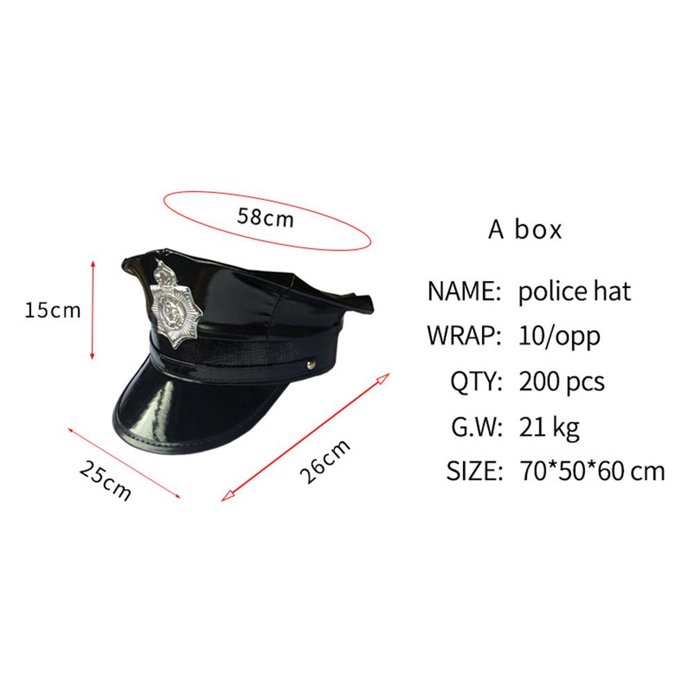 Cosplay Police Hat Wide Brim Octagon Cap Halloween  Supplies Special Police Props