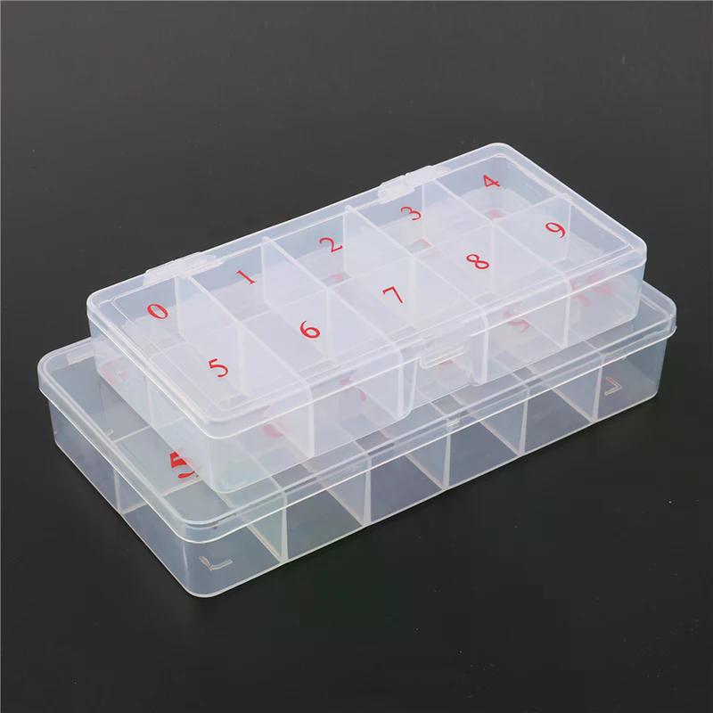 10 Cells False Nail Art Tips Box Storage Case Fake Nail Art Tips Box Case For Daily Use High Quality Material
