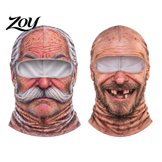 Group Photo Props Funny Realistic Face Ski Mask, Breathable Acrylic And Modal Full Winter Adventure Gear Balaclava, Windproof Headgear for Outdoor