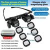 ABBY-Led Light Magnifying Glasses Interchangeable Lens(2X 6X 10X 24X) Adjustable Angle, Ideal For Jewelry Watch Repair