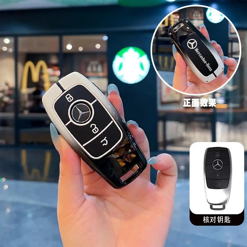 SFX1 Car Remote Key Case Cover Shell For Mercedes Benz C S Class W223 W206 Maybach S400 S450 S500 Protector Fob Bag Accessories