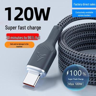 100W Type-C Geflochtenes Schnellladekabel für Huawei Honor Android-Handys