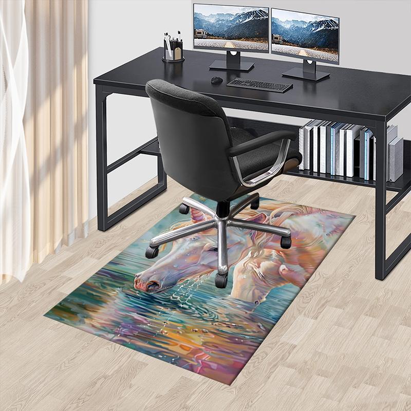 Unicorn Chair Mat: Office Carpet for Home Decor, Large Rug for Sofa, Desk Mat Gift, Suitable for Bedroom, Living Room & All Rooms