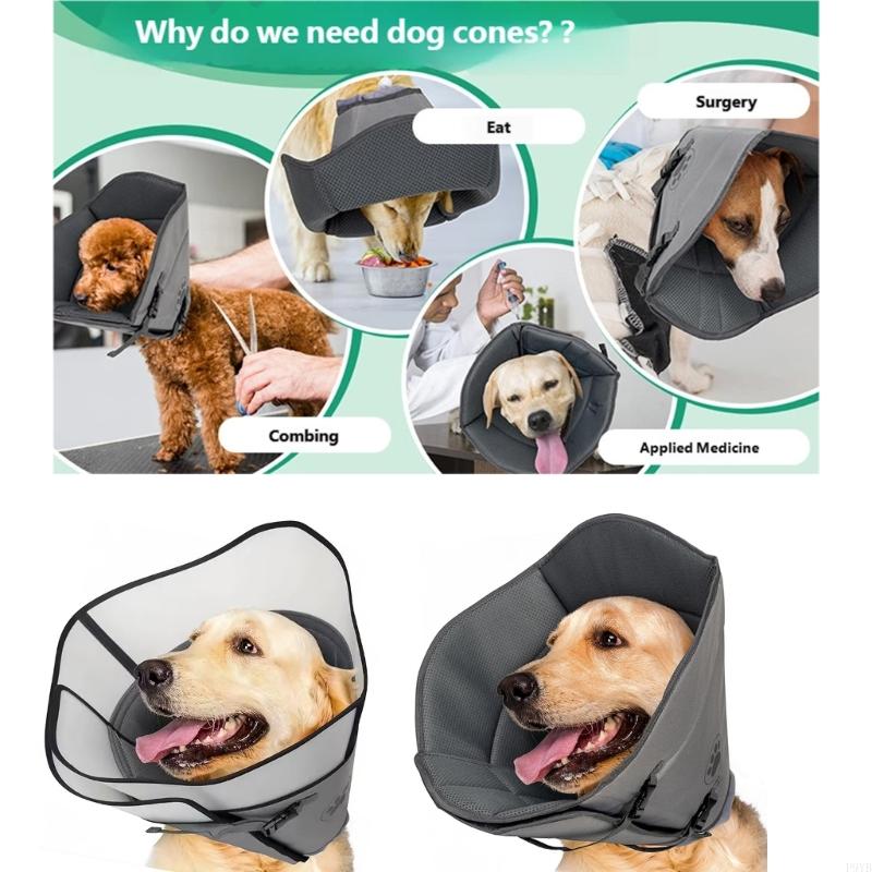 Collar de Cono Suave para Perros y Gatos para Prevenir Lamido y Mordeduras Durante la Recuperación Ligero y Lavable P9YB