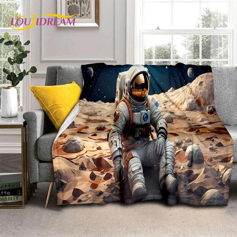 Astronaut Dream Universe Spaceman 3D Outer Space Cartoon Soft Blankets,Throw Blanket for Picnic Beds Home Bedroom Cover Kid Gift