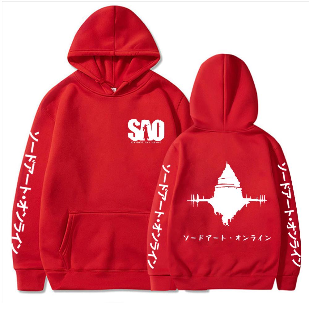 Hot Anime Sword Art Online Logo Print Hooded Men Women Hoodies Prevalent Streetwear Harajuku Comfortable Unisex Sweatshirt
