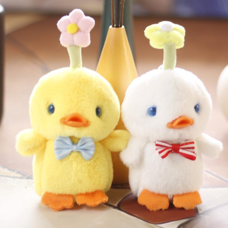 Cute Fluffy Chick Plush Toy Keychain Adorable Yellow Duck Bag Accessory