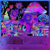 Skull Floral Tapestry Wall Haning Trippy Art Mushroom Skeleton Gothic Home Decor Garden Aesthetic Tapestries For Bedroom Blanket