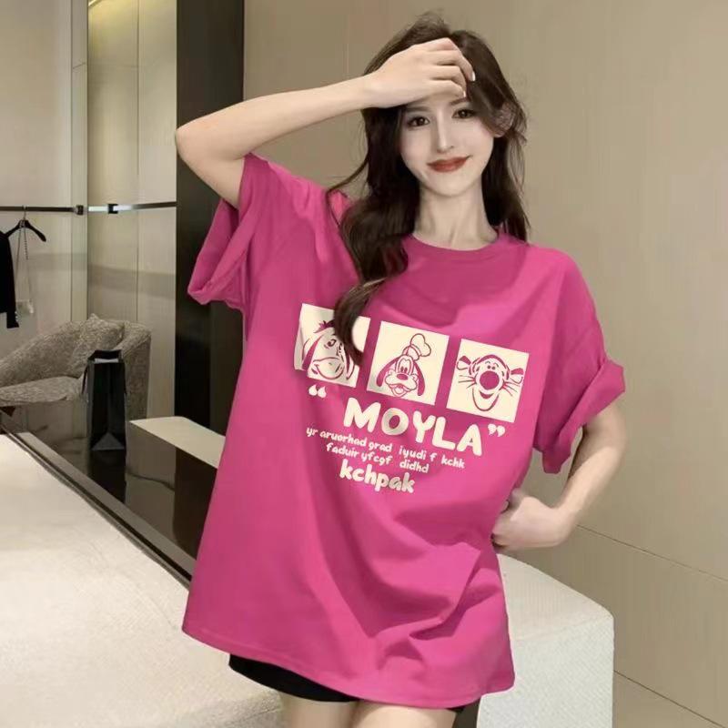 

Women s 2025 Summer Short-Sleeve Pure Cotton Printed T-Shirt - Loose Fit, Large Size, Slim Style. 3XL 165-185 jin