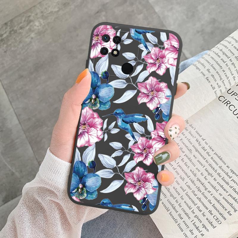 Für Redmi 10C 10 C 10A Hülle Funda Vintage Blumen Blätter Schutzhülle Weiche Capa Für Xiaomi Redmi 10C 13C 14C Bumper Case
