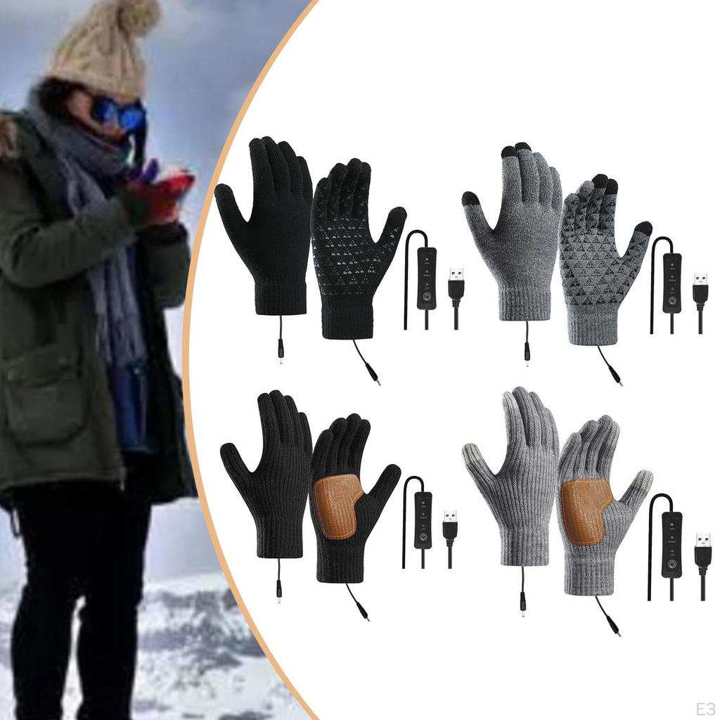 USB Heated Gloves Portable Lightweight Hand Warmer for Fishing Hiking Skiing
