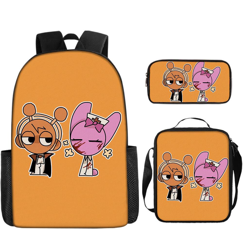 Rhythm Box Sprunki Student School Bag Backpack Backpack Three-Piece Set