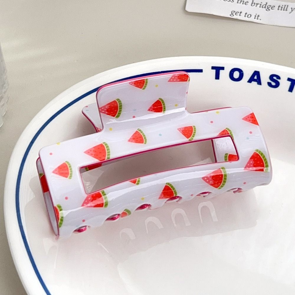 Cherry/Watermelon Fruit Series Crab Clip Hollow Acetic Acid Shark Clip  Lady/Girls