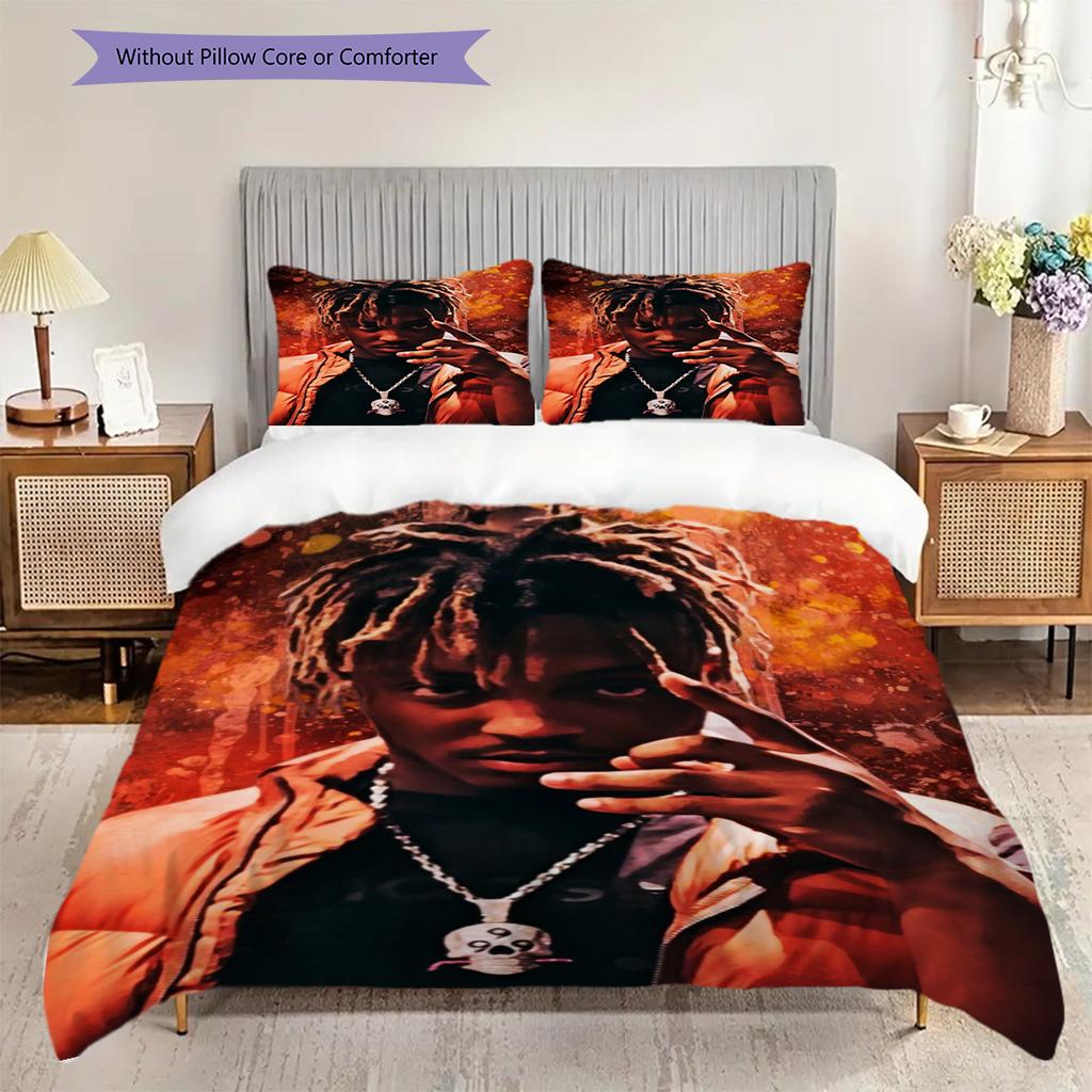 Juice Wrlds Neon Legacy Three-piece set (1 * duvet cover + 2 * pillowcase, without core) 2D Flat Bedding set Christmas birthday gift