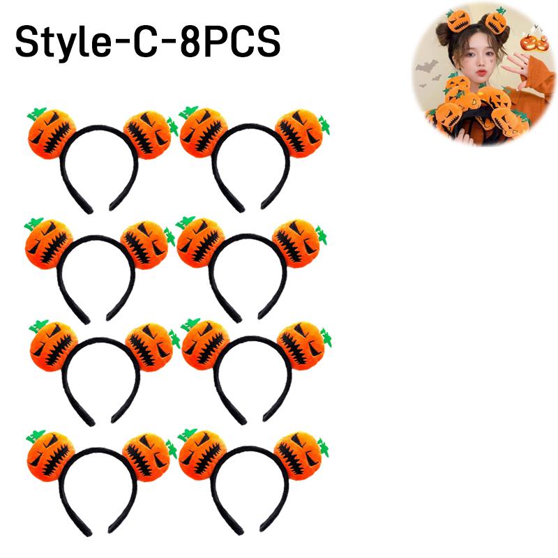 16PCS Halloween Spooky Pumpkin Hair Bands Quirky Cute Wash Face Headband Women 2025 Halloween Party Hairpin Decoration Headpiece