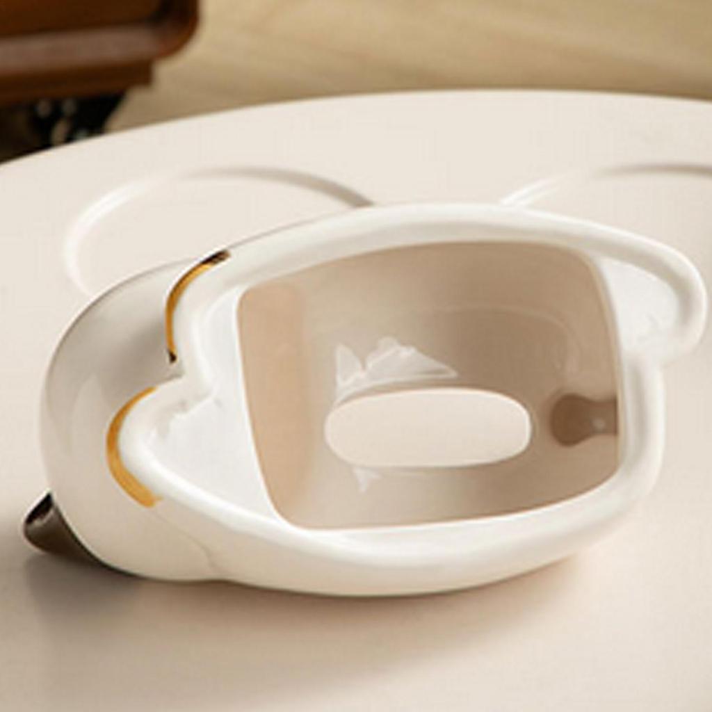 Ceramic Cat Tissue Box Cat Design Facial Paper Dispenser Funny Kitten Tissue Holder For Countertop Vanity Nightstand Bedroom