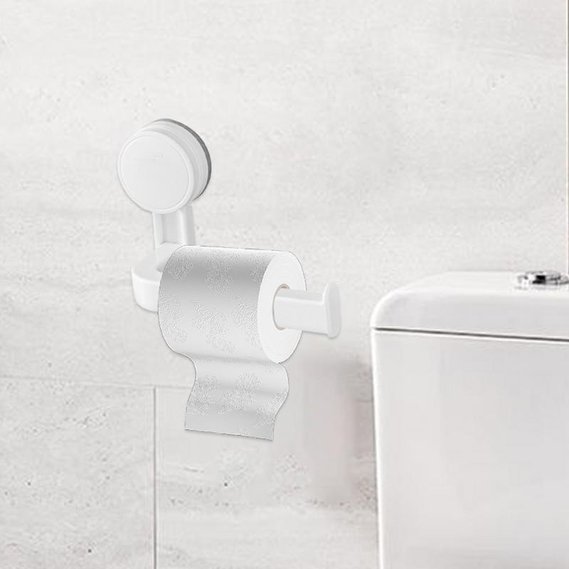 Suction Cup Toilet Paper Holder Multi-Purpose Suction Toilet Paper Holder Stick-On Thickened Paper Holder For Doors Ceramics