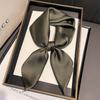Autumn new versatile 71 imitation silk solid color silk scarf versatile plain color Korean neck scarf tied bag silk scarf