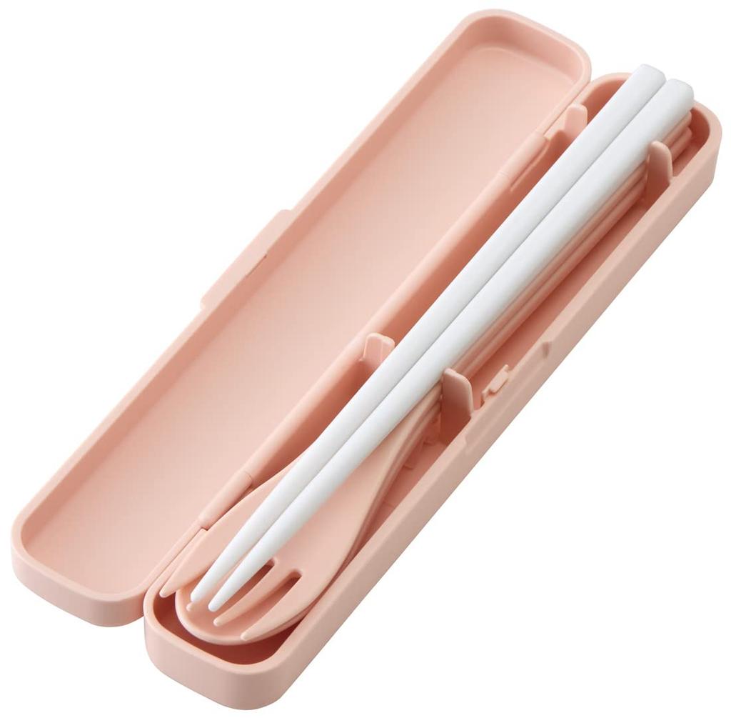 Skater Antibacterial Silent Trio and Dull Made In Set Chopsticks, Spoon, Fork, Pink, Japan, TAC1AG-A