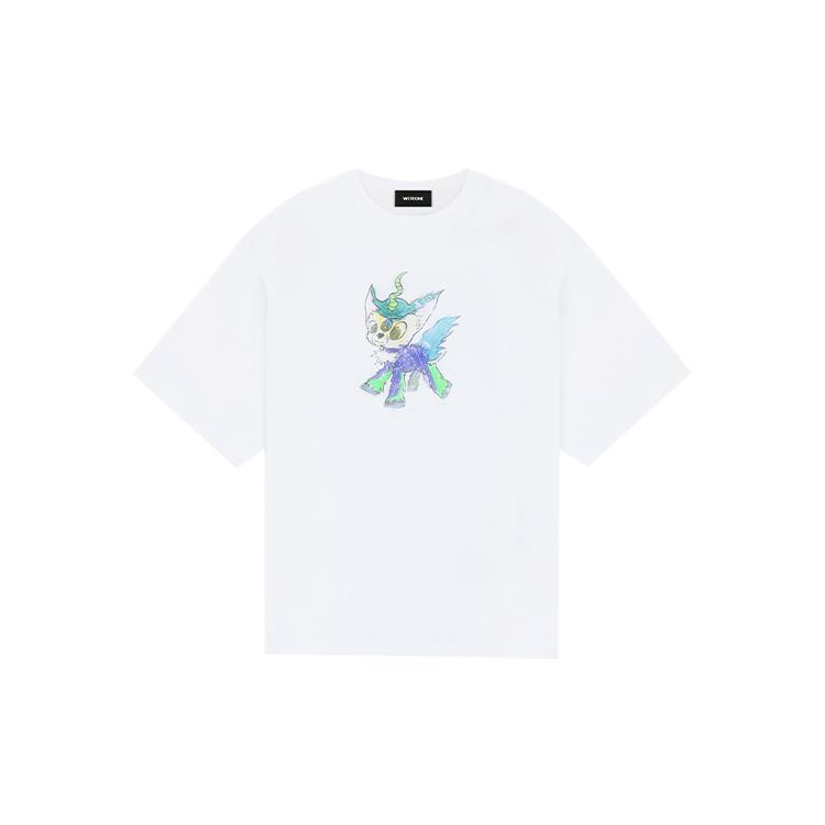 We11done Monster Graphic Crew Neck Short Sleeve T-Shirt Unisex T-shirts WD-TT0-25-744-U-WH