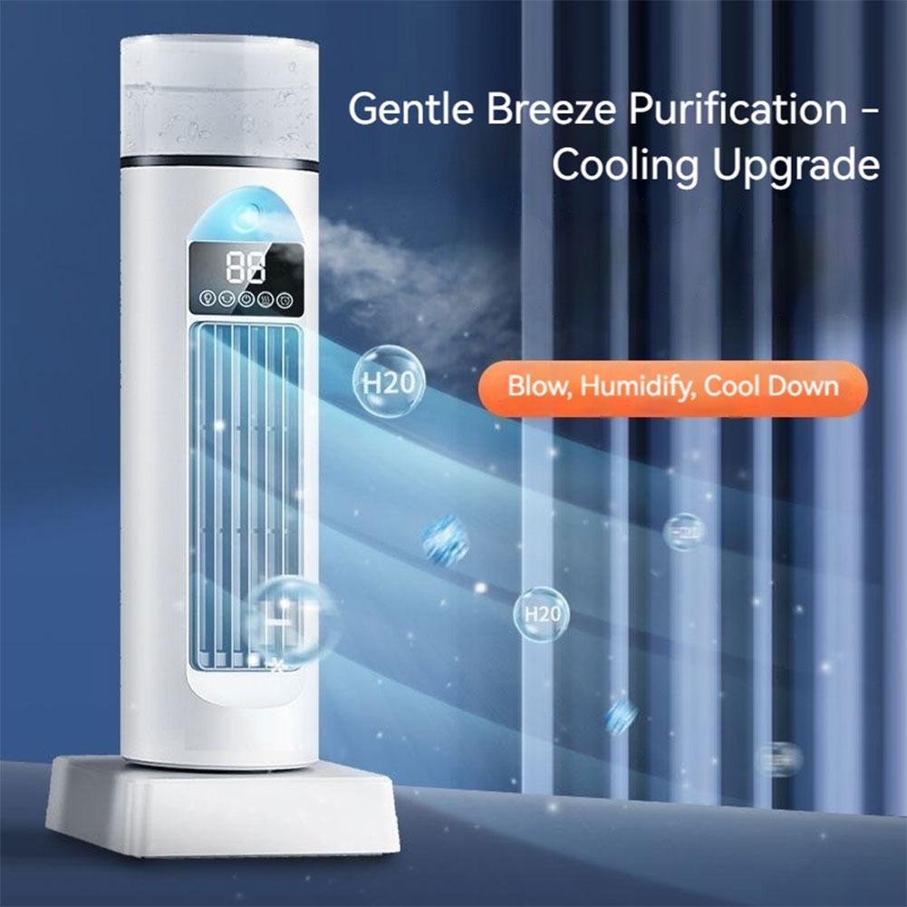 Tower Air Cooling Fan With 6 Wind Speed & Mist Bladeless Table Fan Mist Cooling Fan Built-in Air Purifier For Home Office