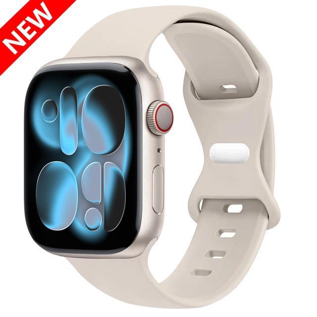 Sport Silicone Strap For Apple Watch Bands 40mm 44mm 46mm 45mm 41mm 49 42mm Correa Bracelet iWatch series 10 11 9 8 7 ultra 3 SE