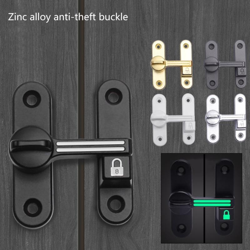 Safety Door Lock 90/180 Degree Sliding Door Lock Privacy Door Bolt Lock