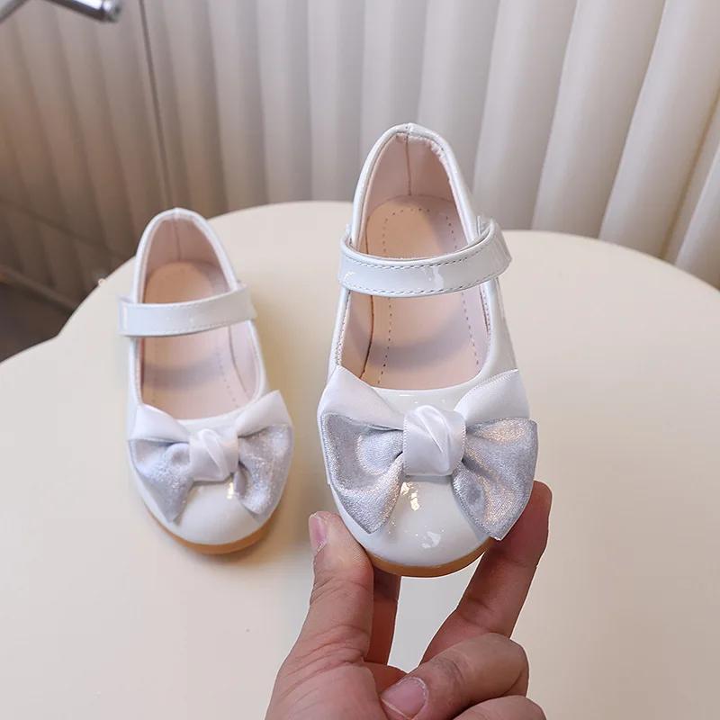 

Милые детские кожаные туфли, шикарные платья для девочек, туфли на плоской подошве, свадебные вечерние универсальные детские модные туфли для принцесс 21 белый