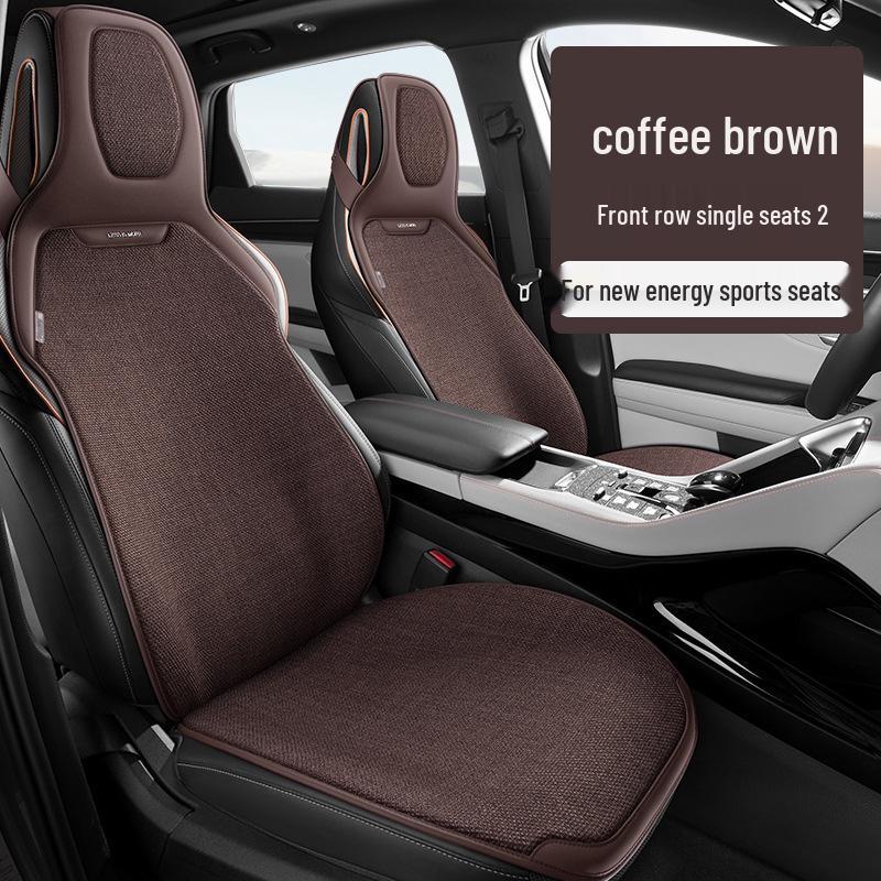 Universal Linen Car Seat Cushion - Breathable, High-End, Half-Wrap Design for All Seasons