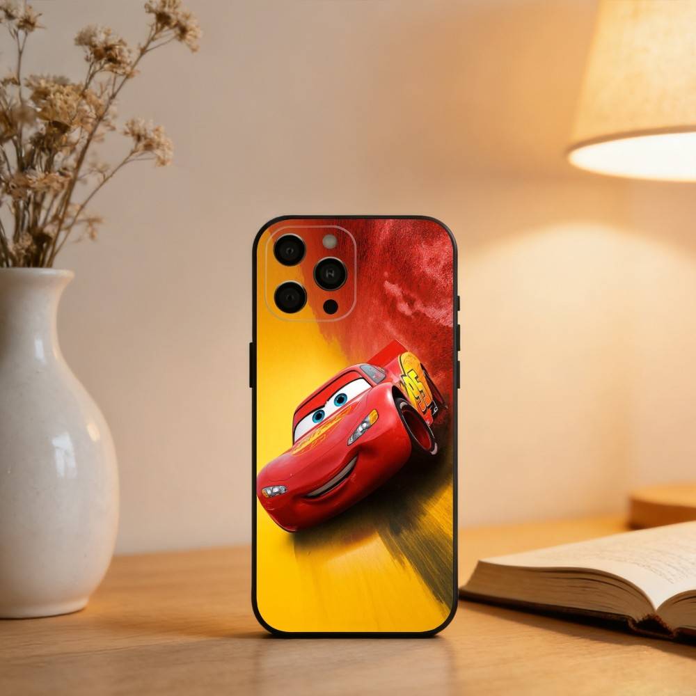 Flash M-McQueen Red-95 Cars   Phone Case For iPhone 17,16,15,14,13,12,11 Plus,Pro Max,XS,Soft Silicone Black Cover