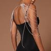 Elegant Layered Rhinestones Shoulder Chain Shimmering Layered Fringe Body Jewelry For Parties Weddings And Evening Event