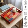 Wooden Tray for Serving- Handcrafted & Hand-Painted for Kitchen/Table & Home Decor/Dinning/Gifts/Restaurants/Living Room/Coffee Table 30Cm