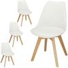 Chaises scandinaves - SPRINGOS - Lot de 4 - Assise rembourrée - Blanc - Charge 125 kg